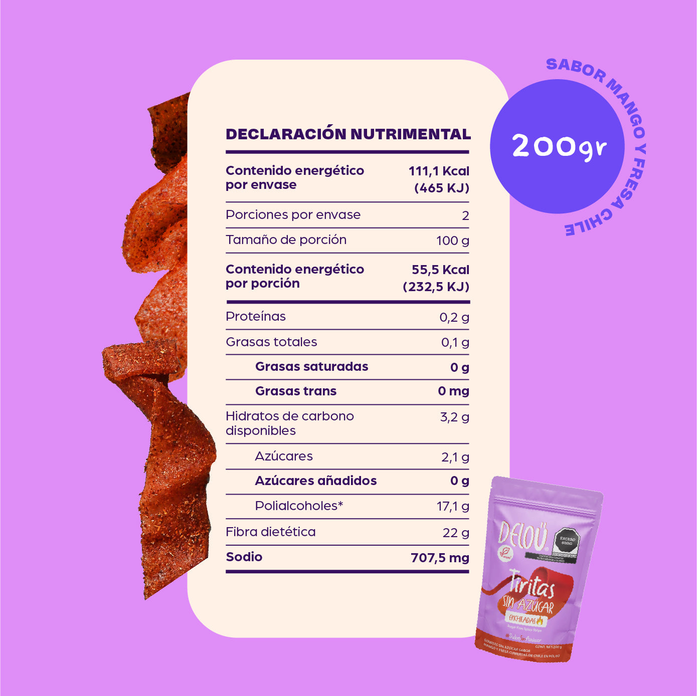 Tiritas Enchiladas sin azúcar Familiar