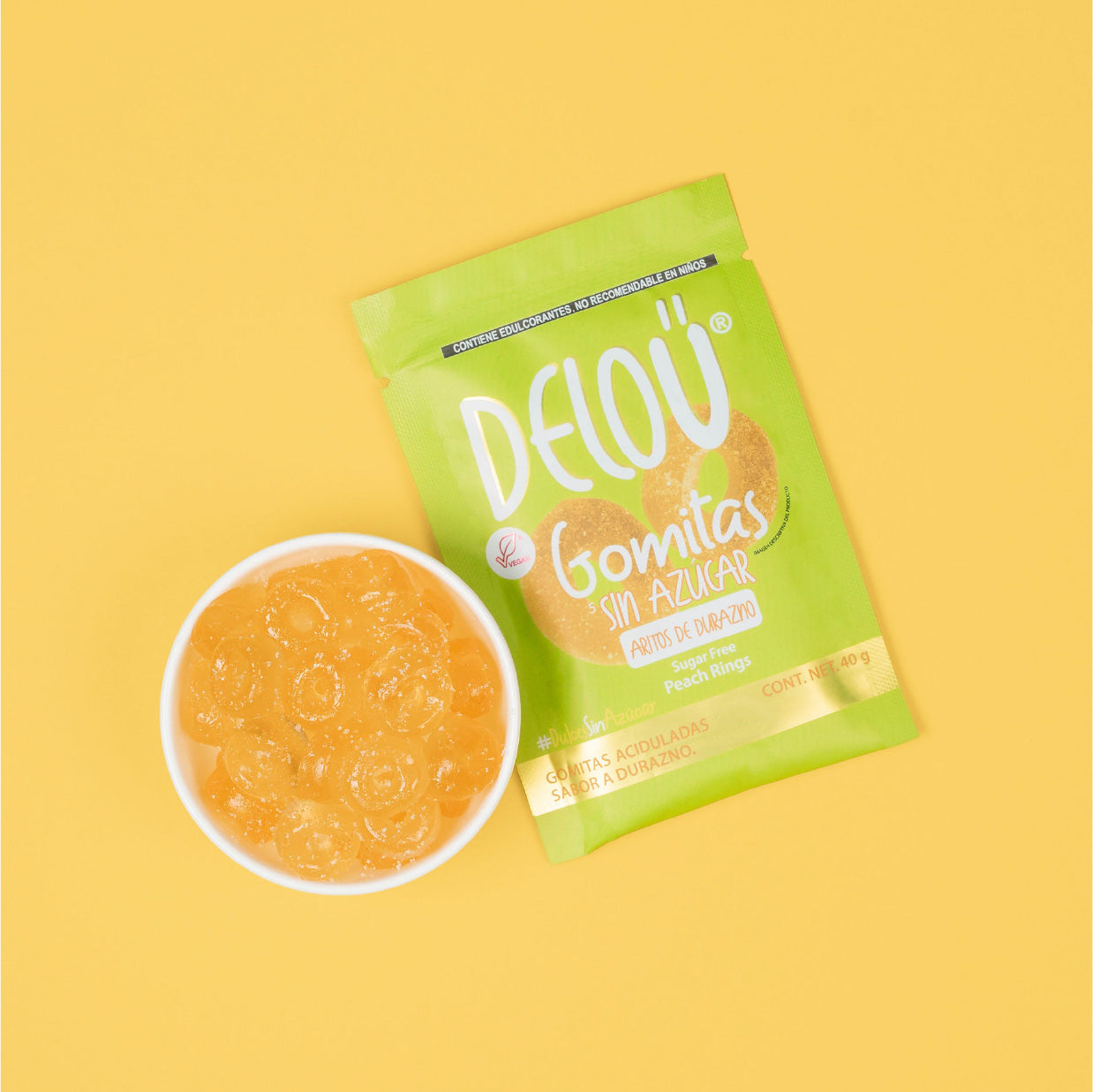 Deloü Gomitas Sin Azúcar Aritos sabor durazno