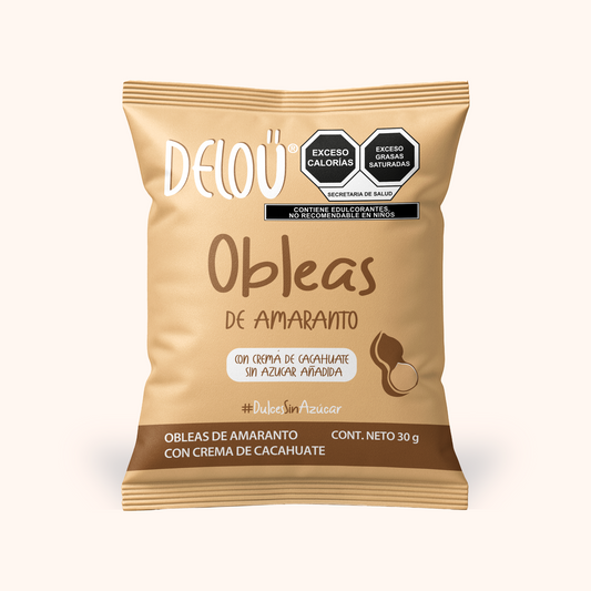 Obleas con  proteína vegana rellenas de crema de cacahuate