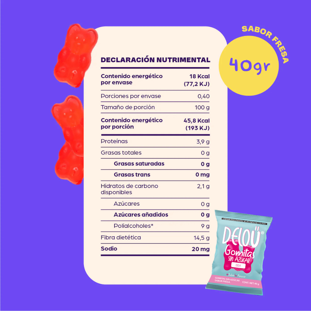 Pack Ositos sabor fresa sin azúcar