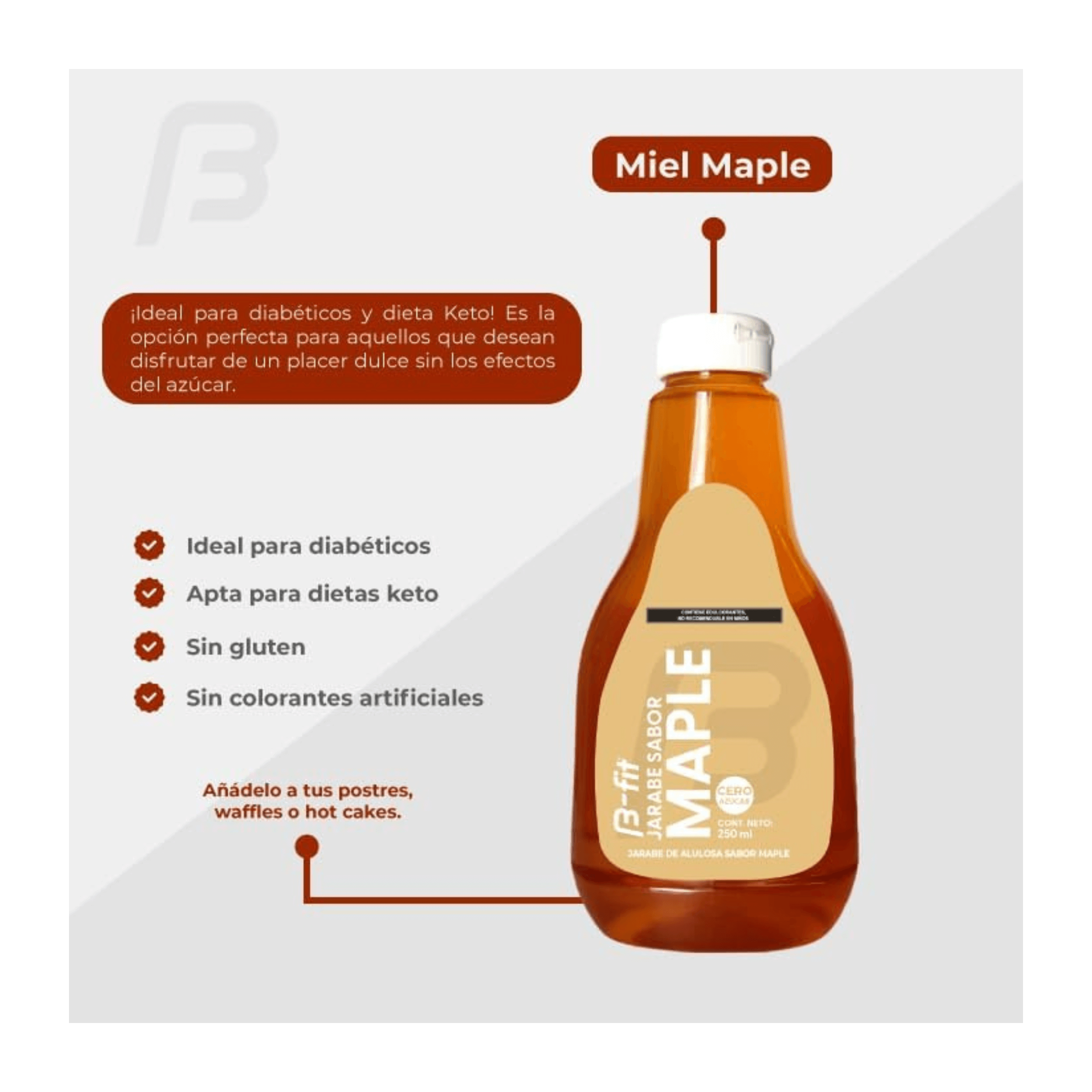 Miel maple sin azúcar Keto - 250ml | B-fit